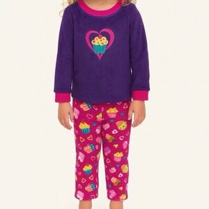 Healthtex 2 Piece Fleece Pajama Set - Purple Cupcake